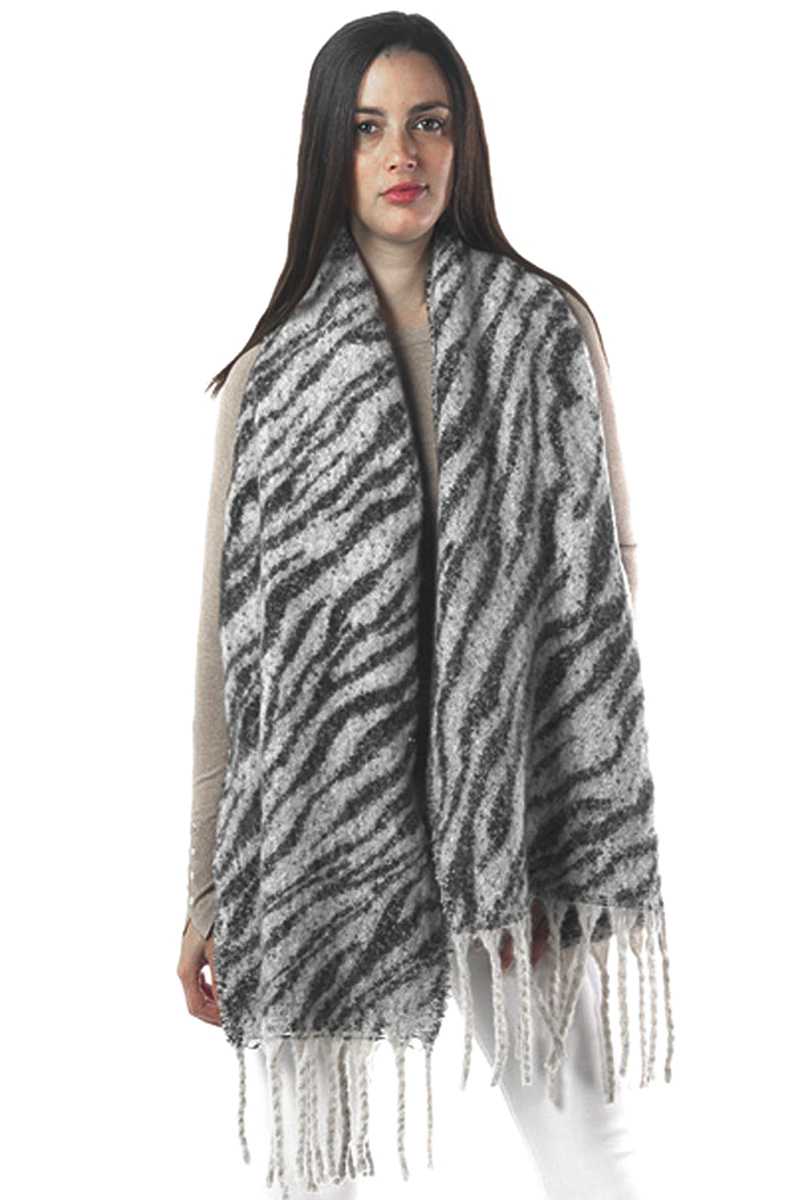 Zebra Print Oblong Scarf