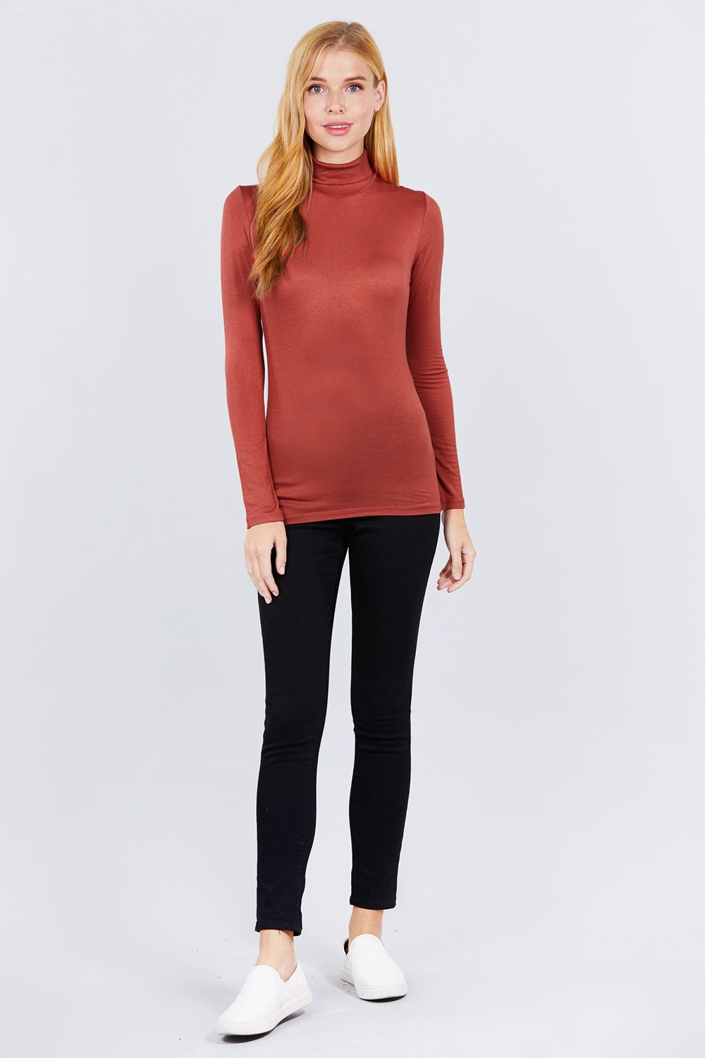 Turtle Neck Rayon Jersey Top