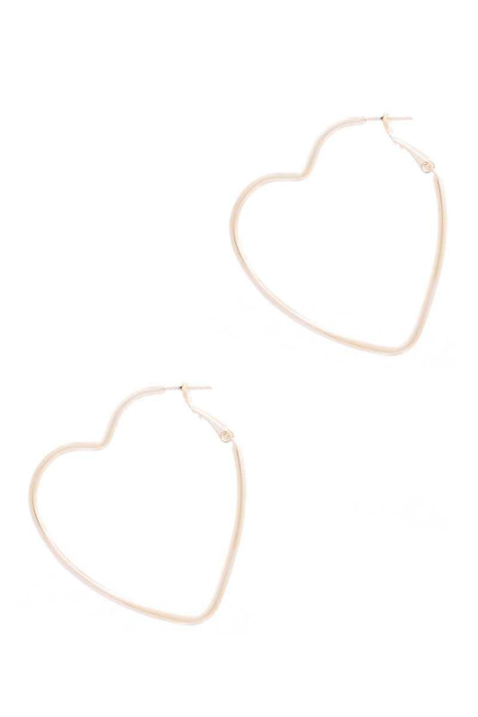 Metal Heart Hoop Earring