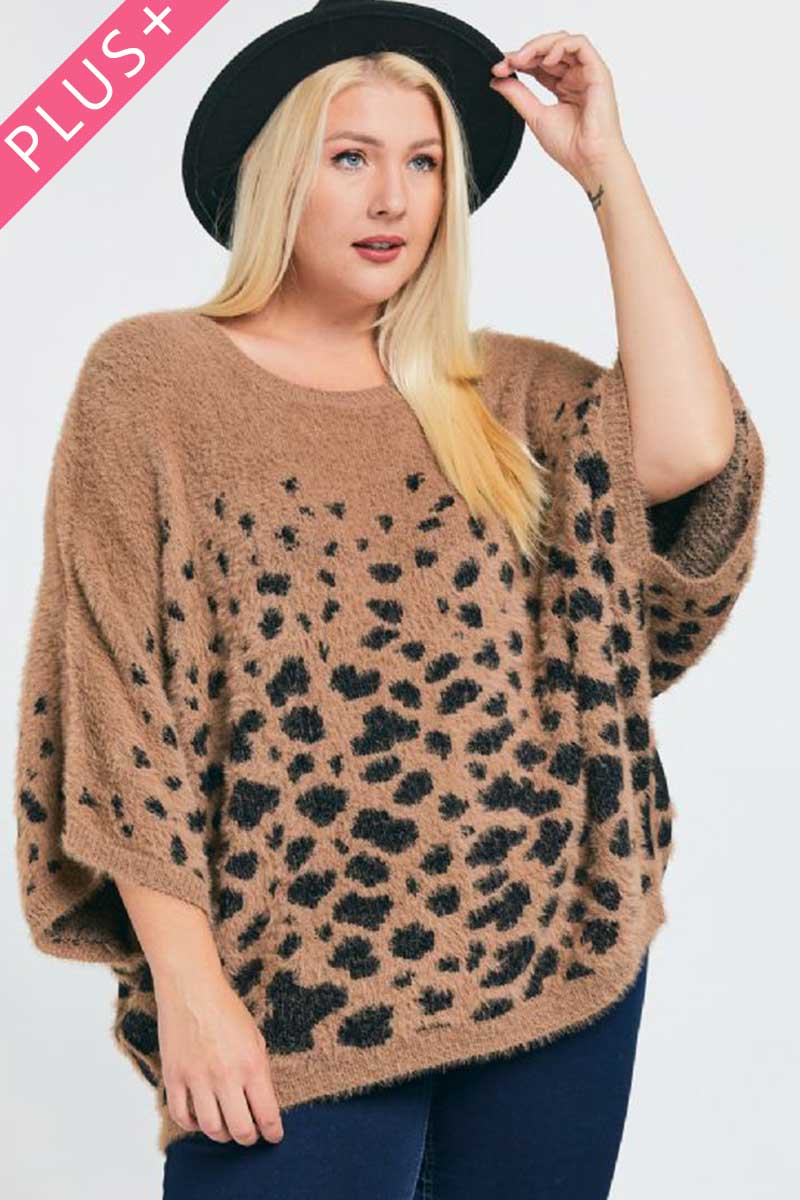 Printed Round Neck Loose Sweater