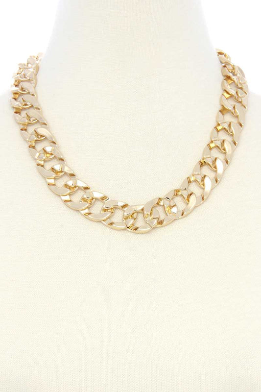 Cuban Link Chain Metal Necklace