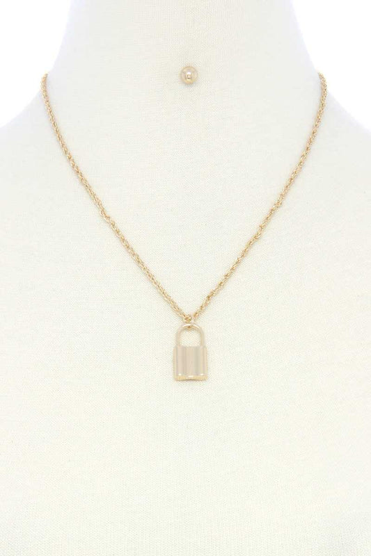 Saftey Pin Charm Link Layered Necklace