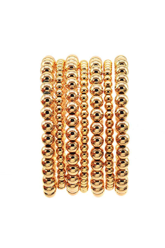 Ball Chain Stretch Metal Bracelet 7pc Set