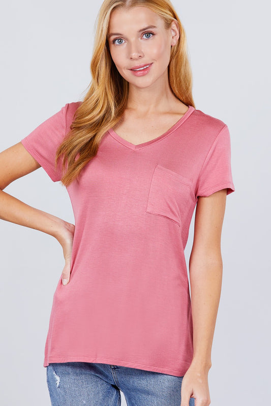 V-neck Rayon Jersey Top