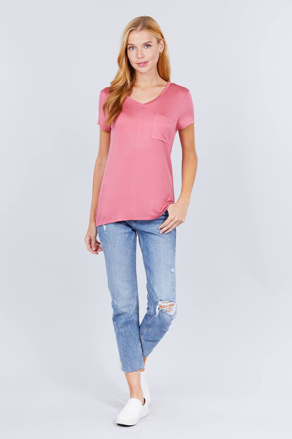 V-neck Rayon Jersey Top