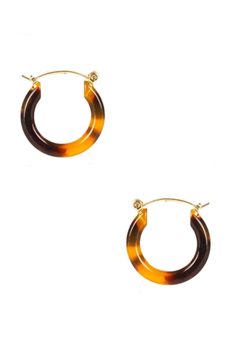 Acetate Round Huggie Earring