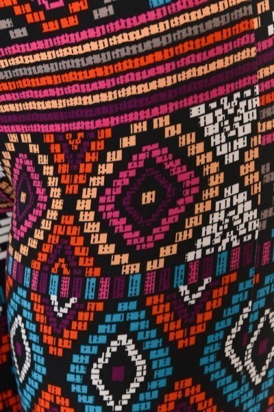 Plus Size Multi Print, Full Length Leggings In A Slim Fitting Style With A Banded High Waist