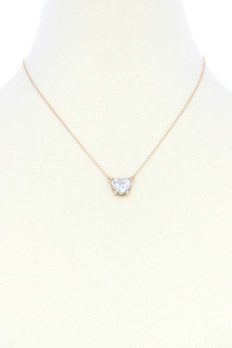 Glitter Heart Charm Necklace