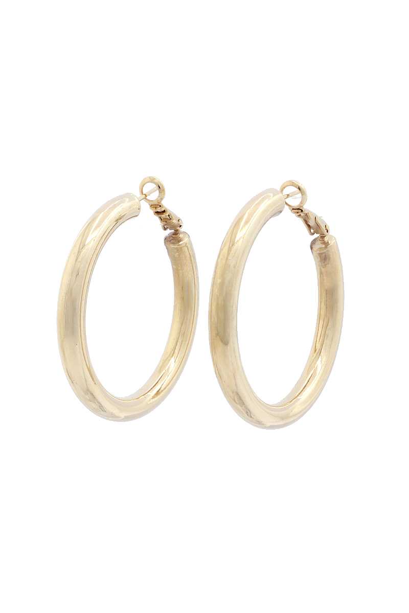 Tube Solid Hoop Earring