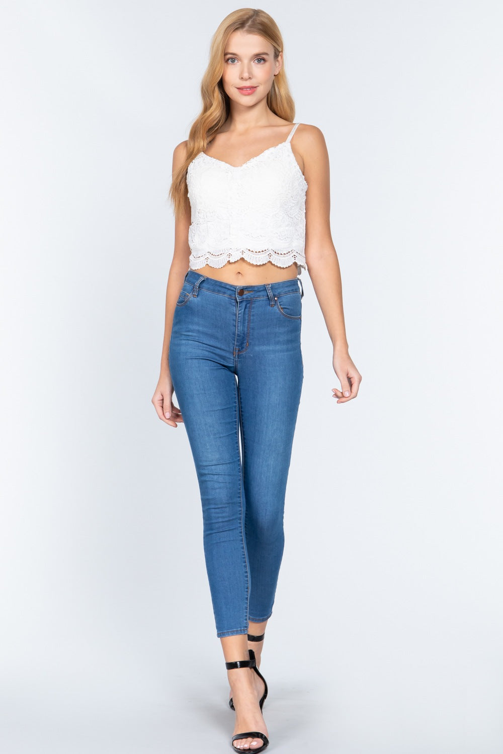 Crochet Lace Cami Woven Top