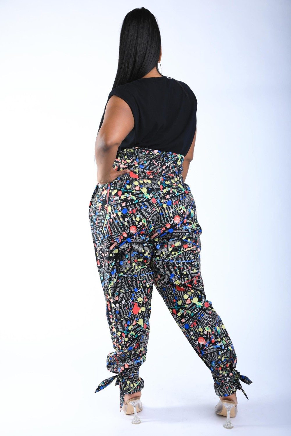 Newspaper Splatter Baggy Pants