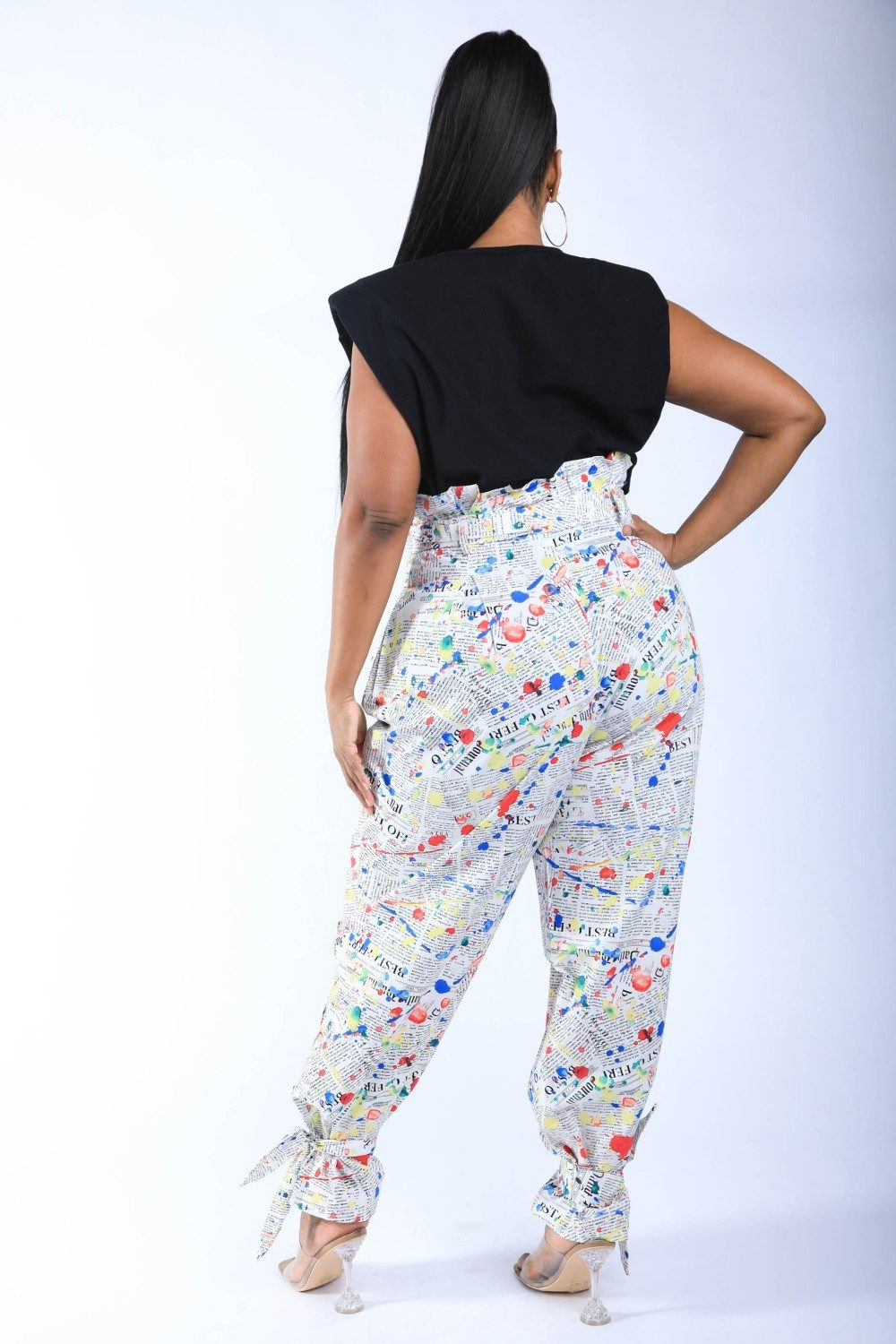 Newspaper Splatter Baggy Pants