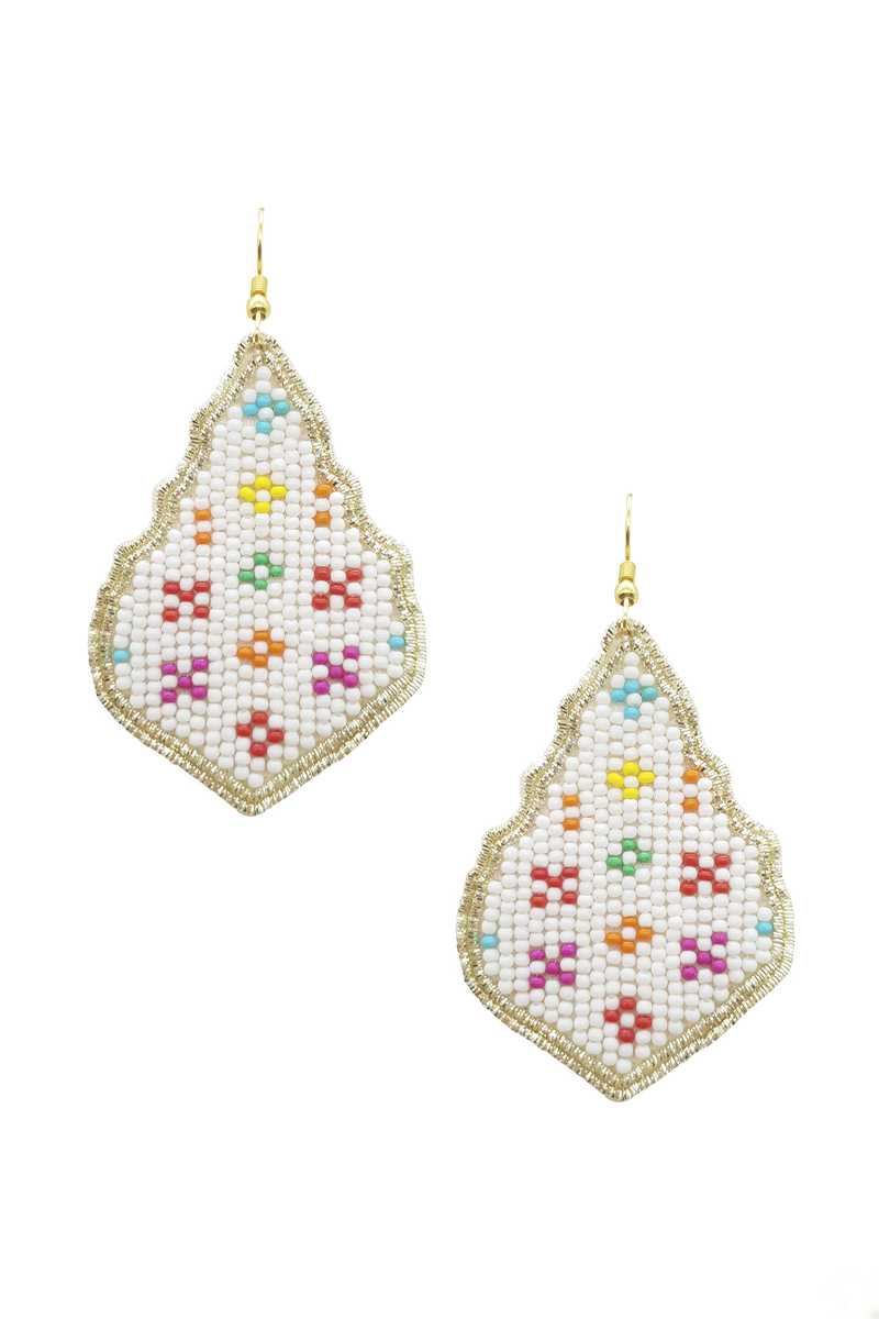 Seed Bead Pattern Dangle Earring