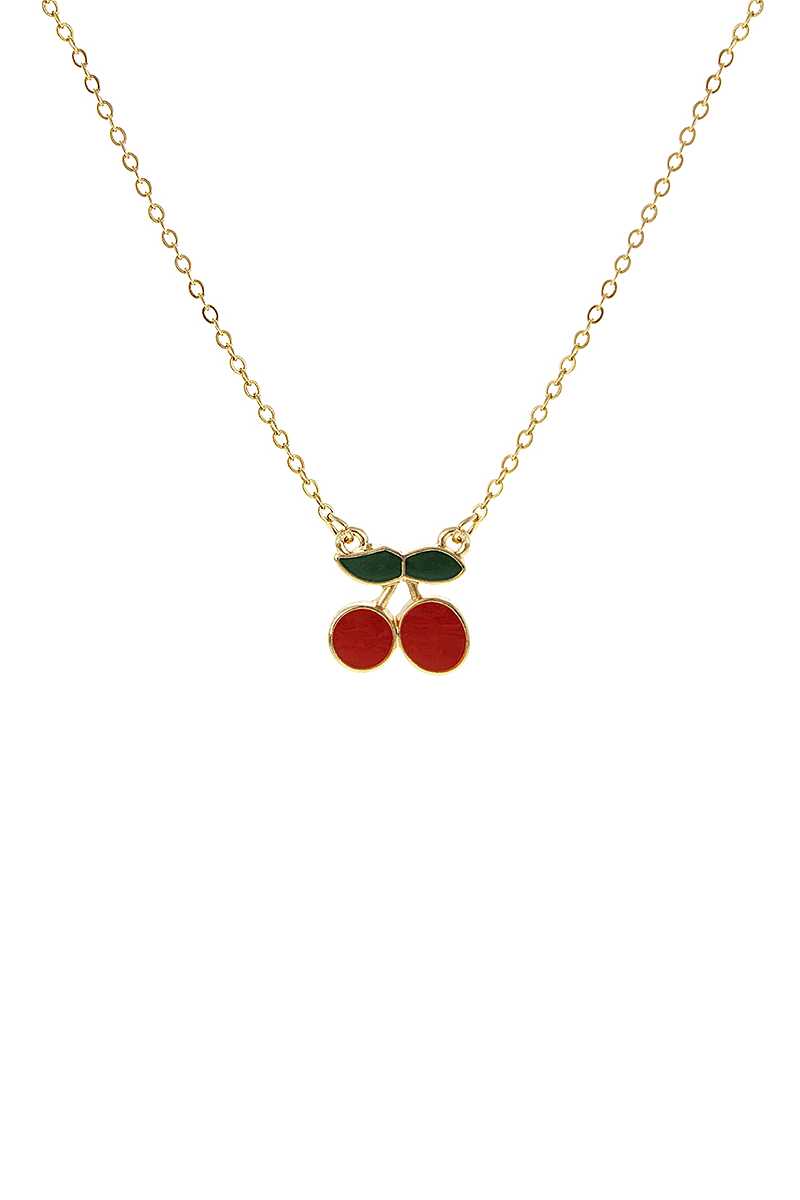 Fashion Cherry Metal Necklace
