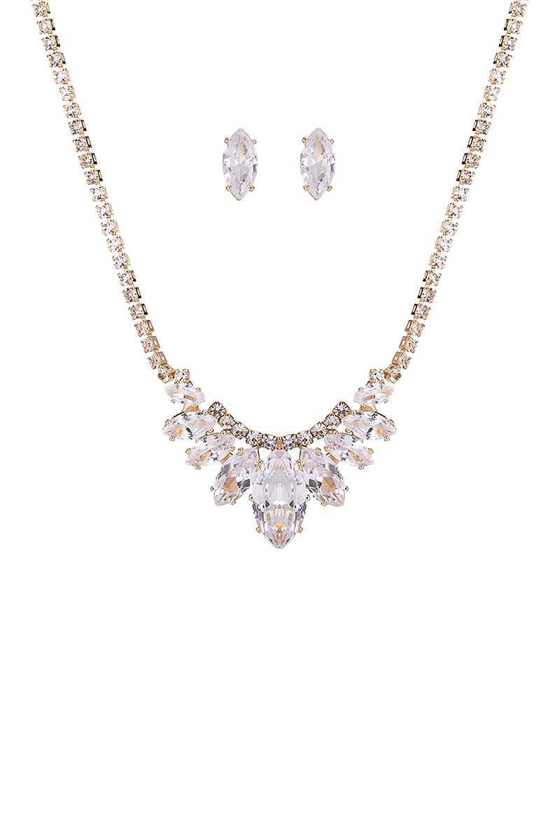 Stylish Crystal Rhinestone Necklace And Earring Set