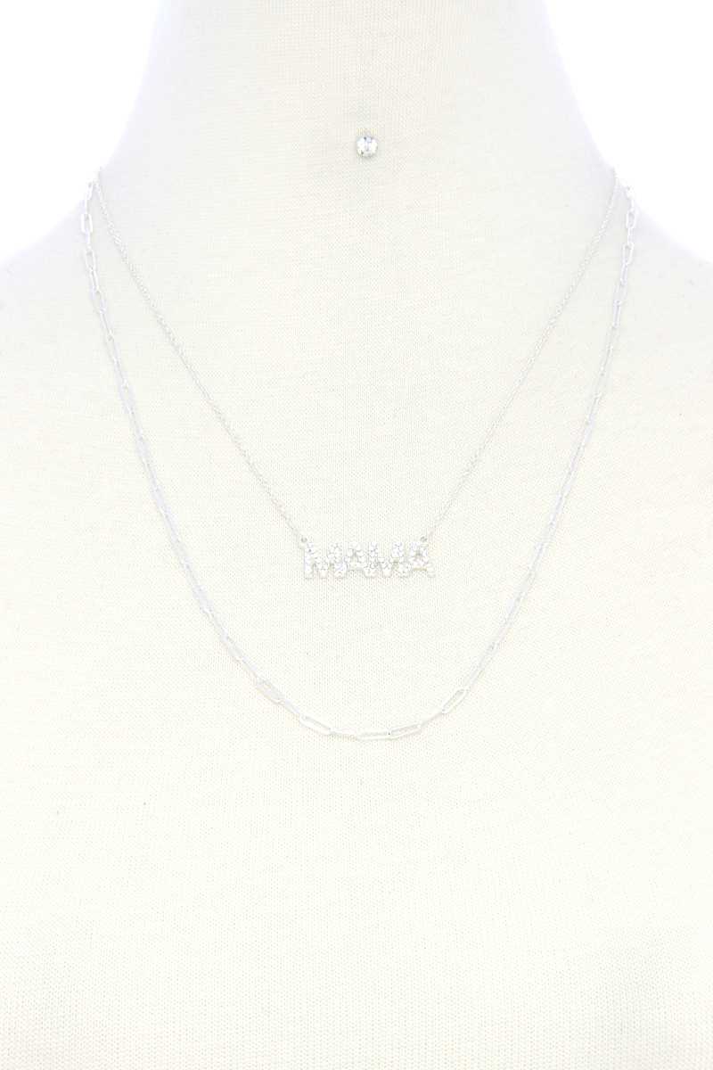 Mama Quote Oval Link Layer Necklace