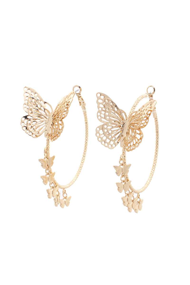 Butterfly Metal Hoop Earring