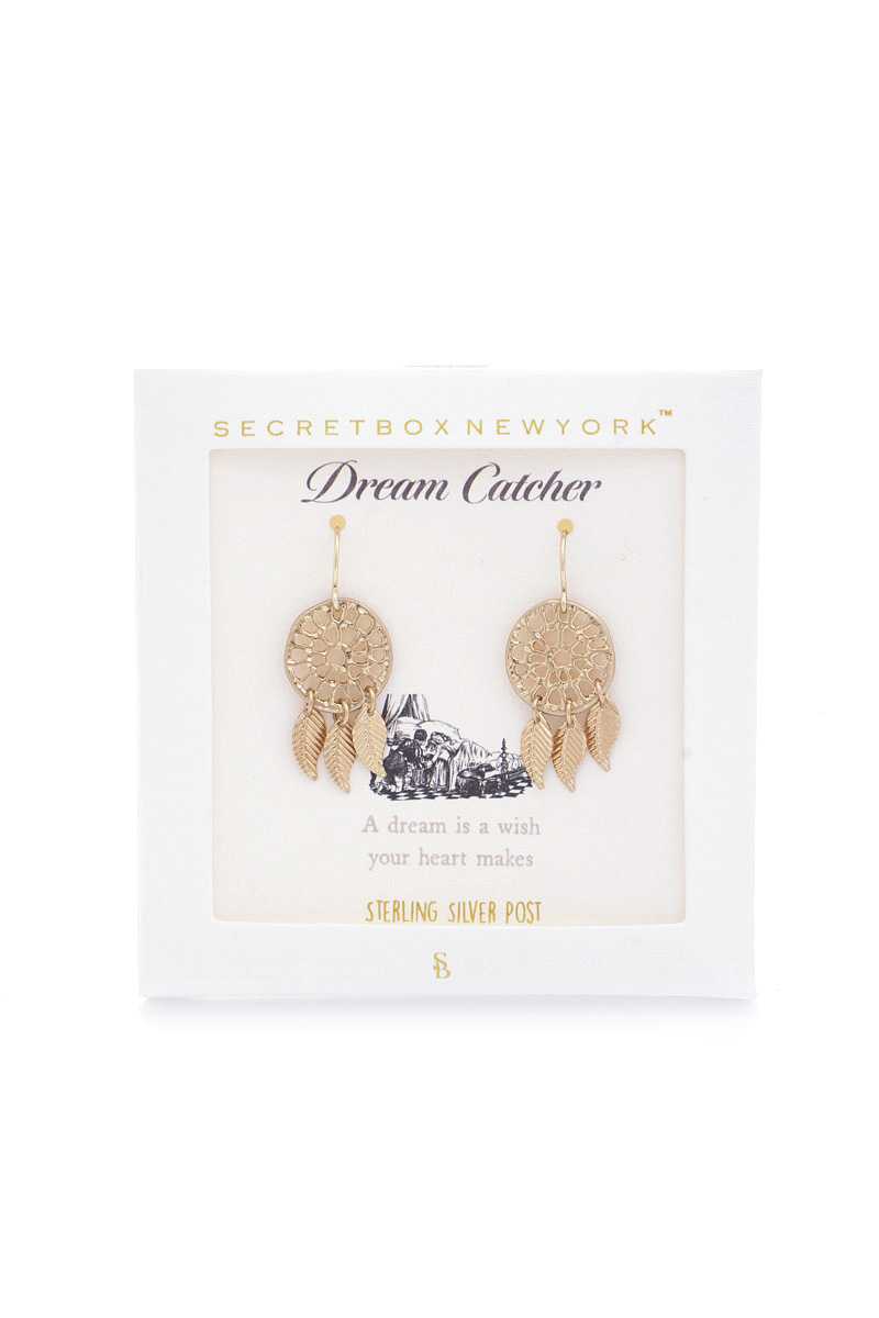 Dream Catcher Gold Dipped Earring
