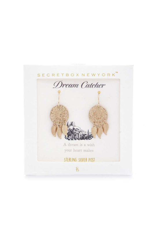 Dream Catcher Gold Dipped Earring
