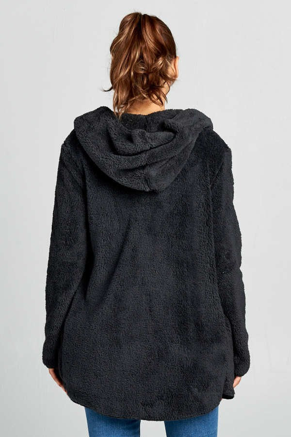 Hooded Fuzzy Fur Jacket