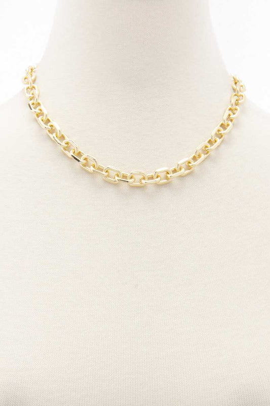 Oval Link Metal Earring