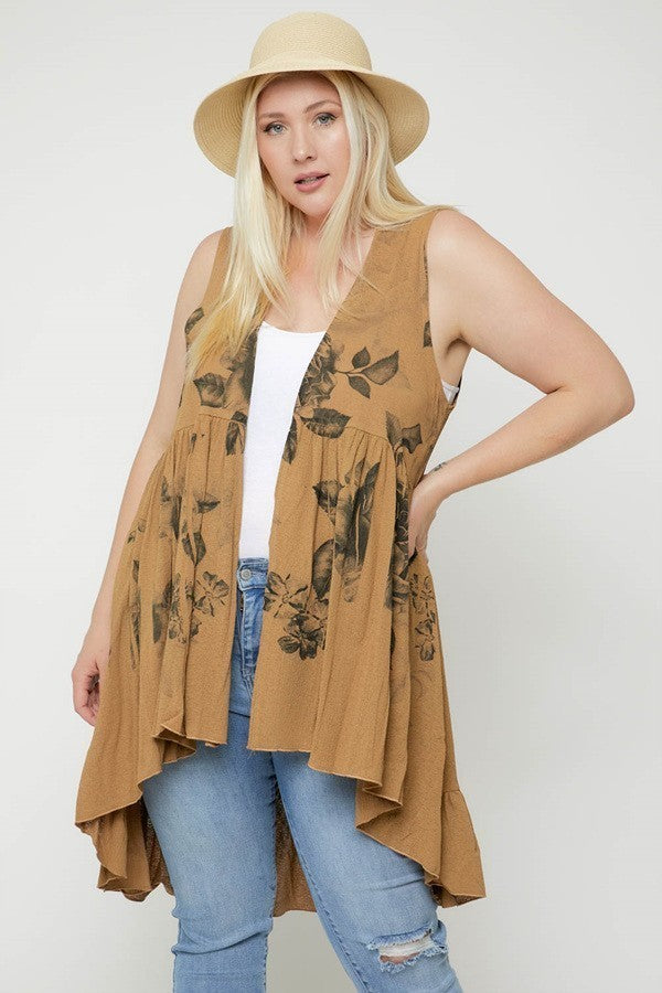 Long Flattering Silhouette Sleeveless Cardigan