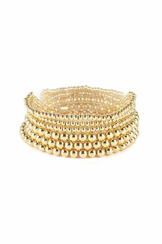 Metal Ball Bead Stretch Bracelet