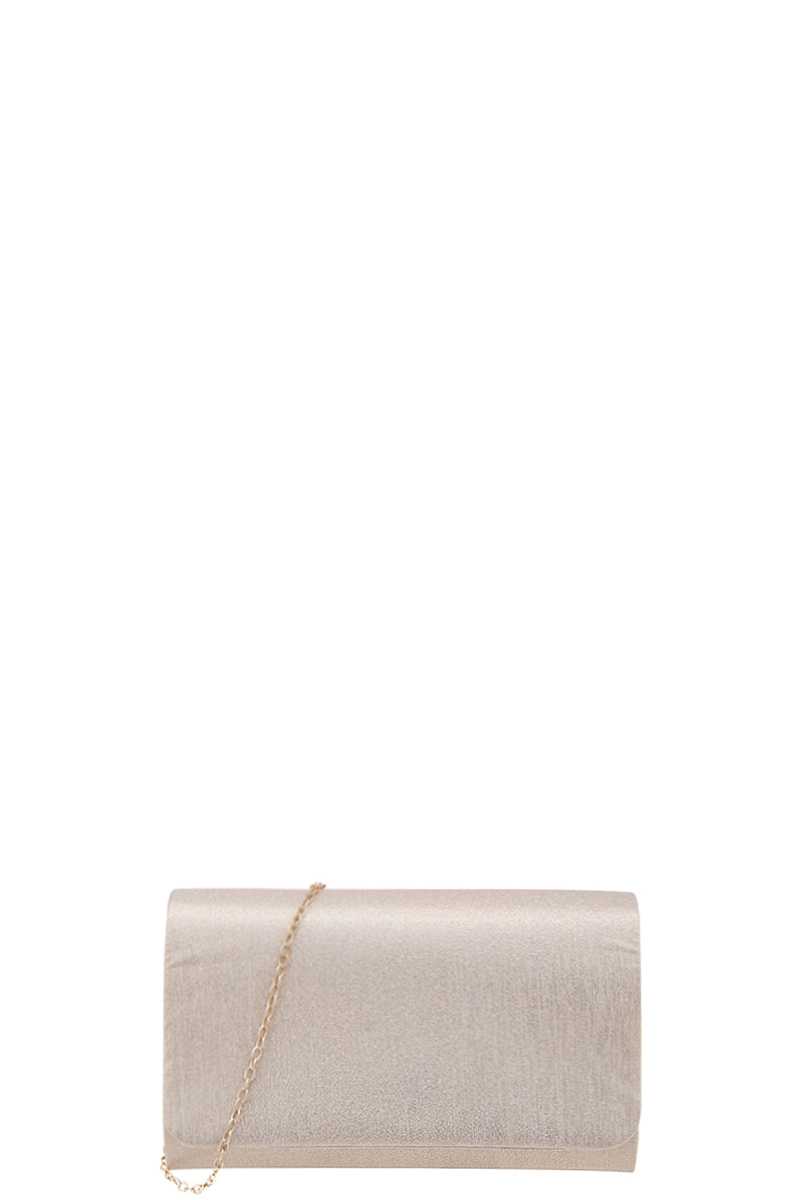 Stylish Plain Glitter Sparkle Chain Clutch Bag