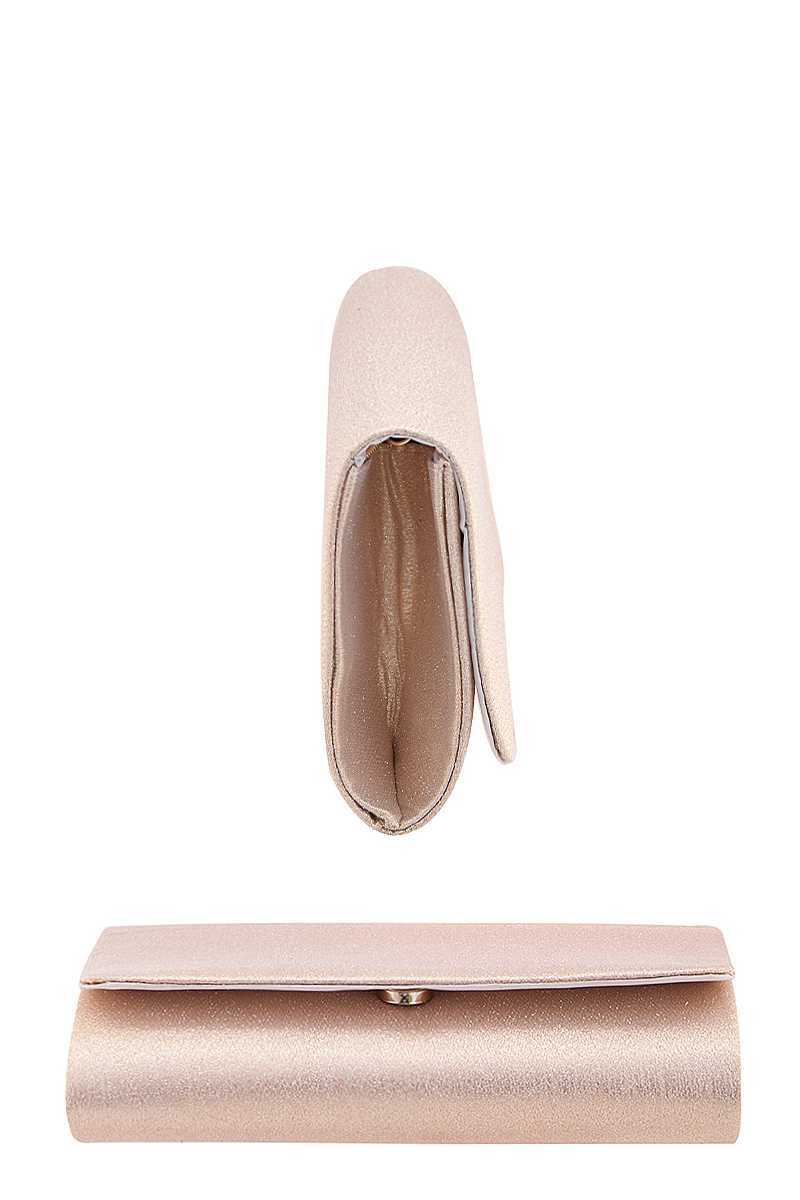 Stylish Plain Glitter Sparkle Chain Clutch Bag