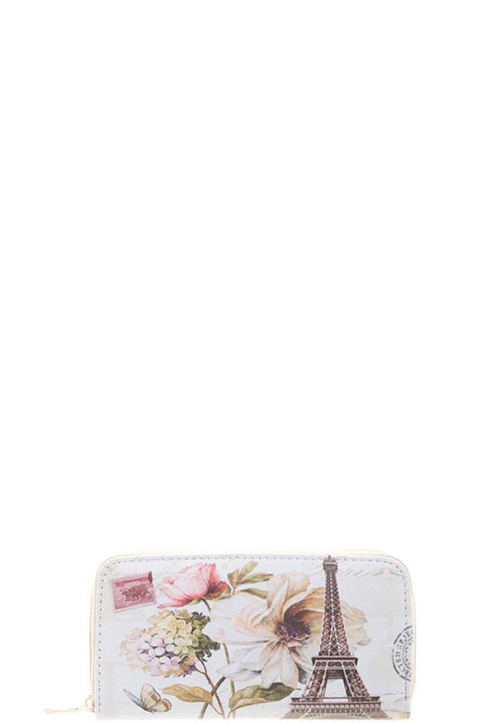 Tower Flower Print Wallet