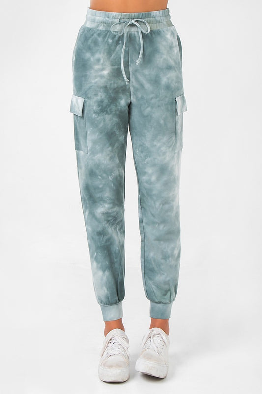 A Tie Dye Cargo Jogger Pant