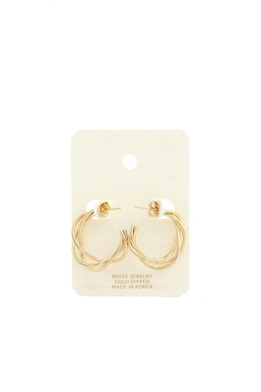 Triple Twisted Open Circle Earring