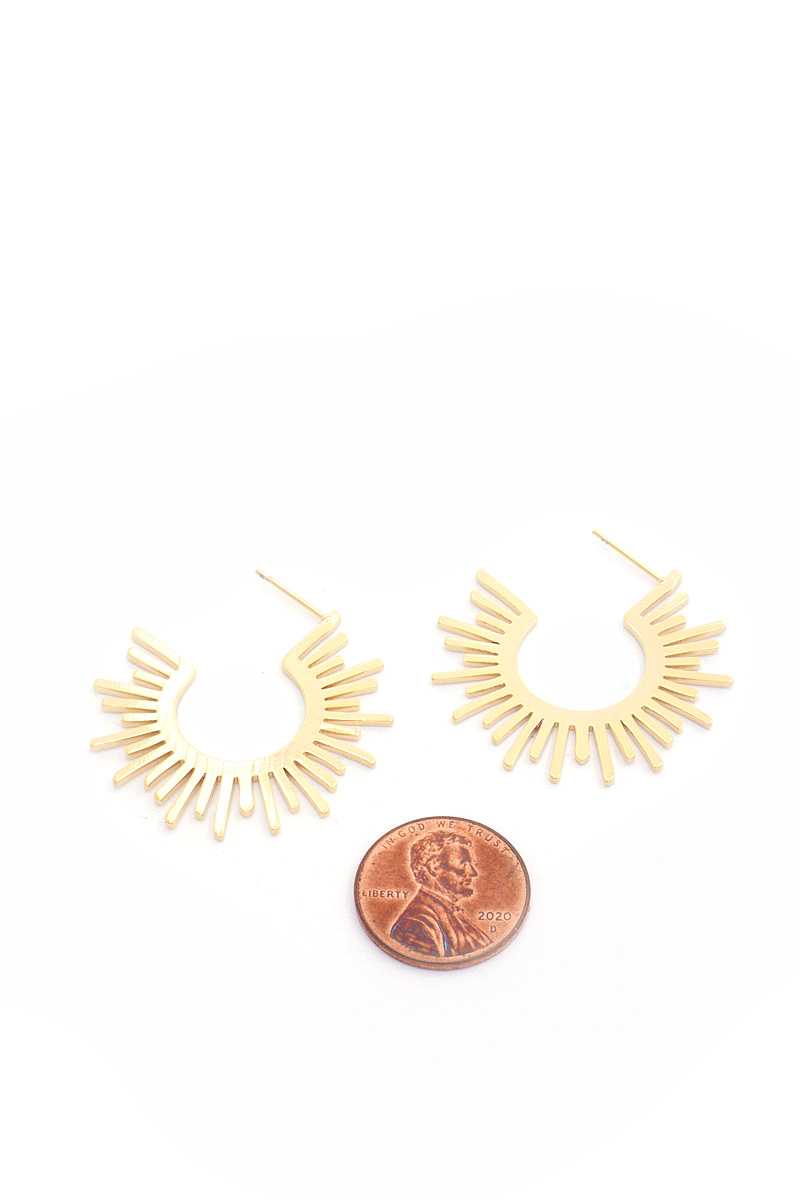 Sun Shape Metal Earring