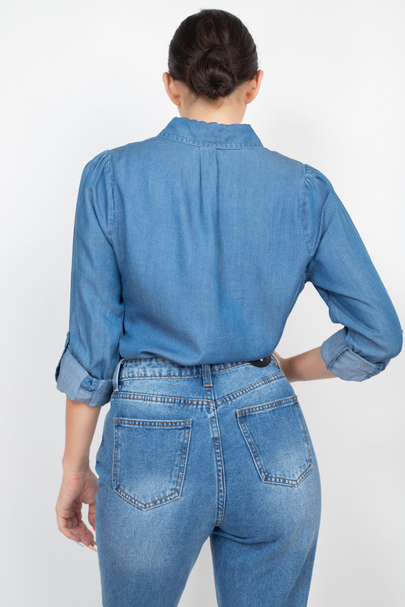 Jewel Accented Long Sleeve Top
