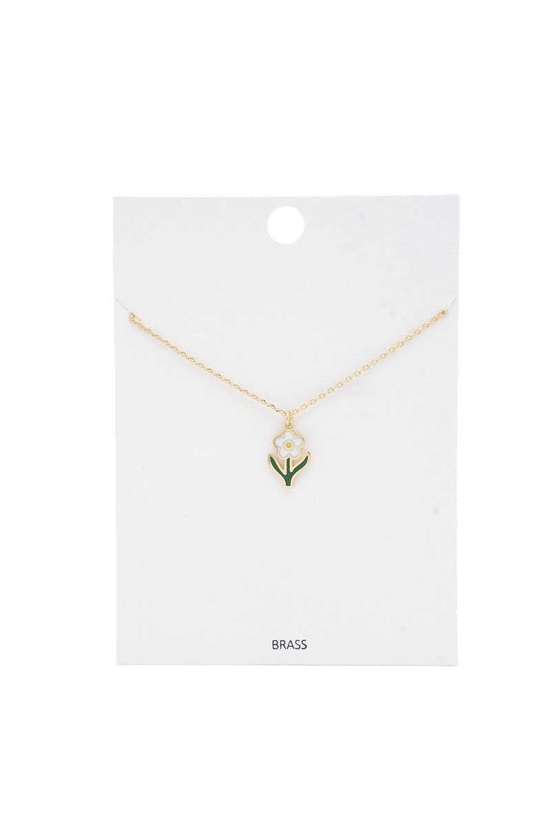 Daisy Flower Charm Necklace