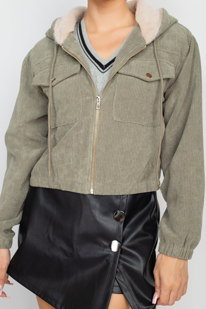 Zippered Corduroy Jacket