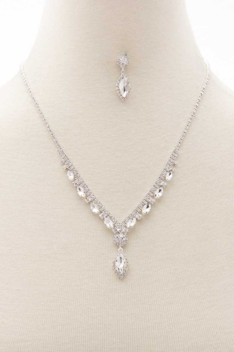 Marquise Rhinestone Necklace