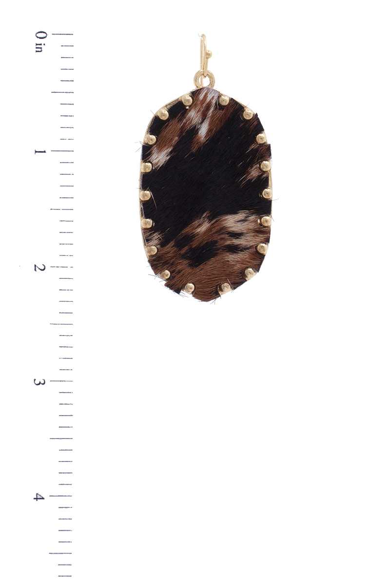 Faux Fur Stud Oval Earring