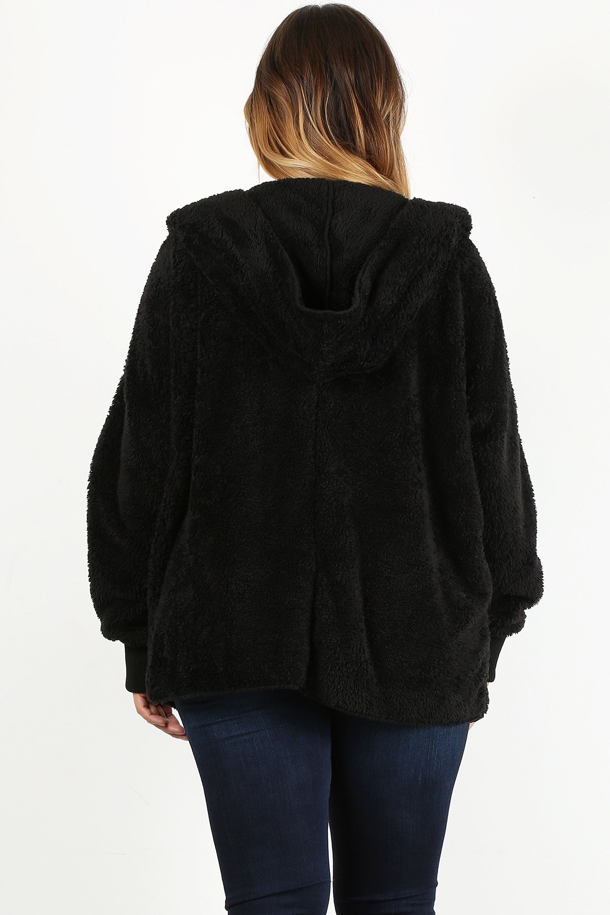 Plus Size Faux Fur Teddy Jacket