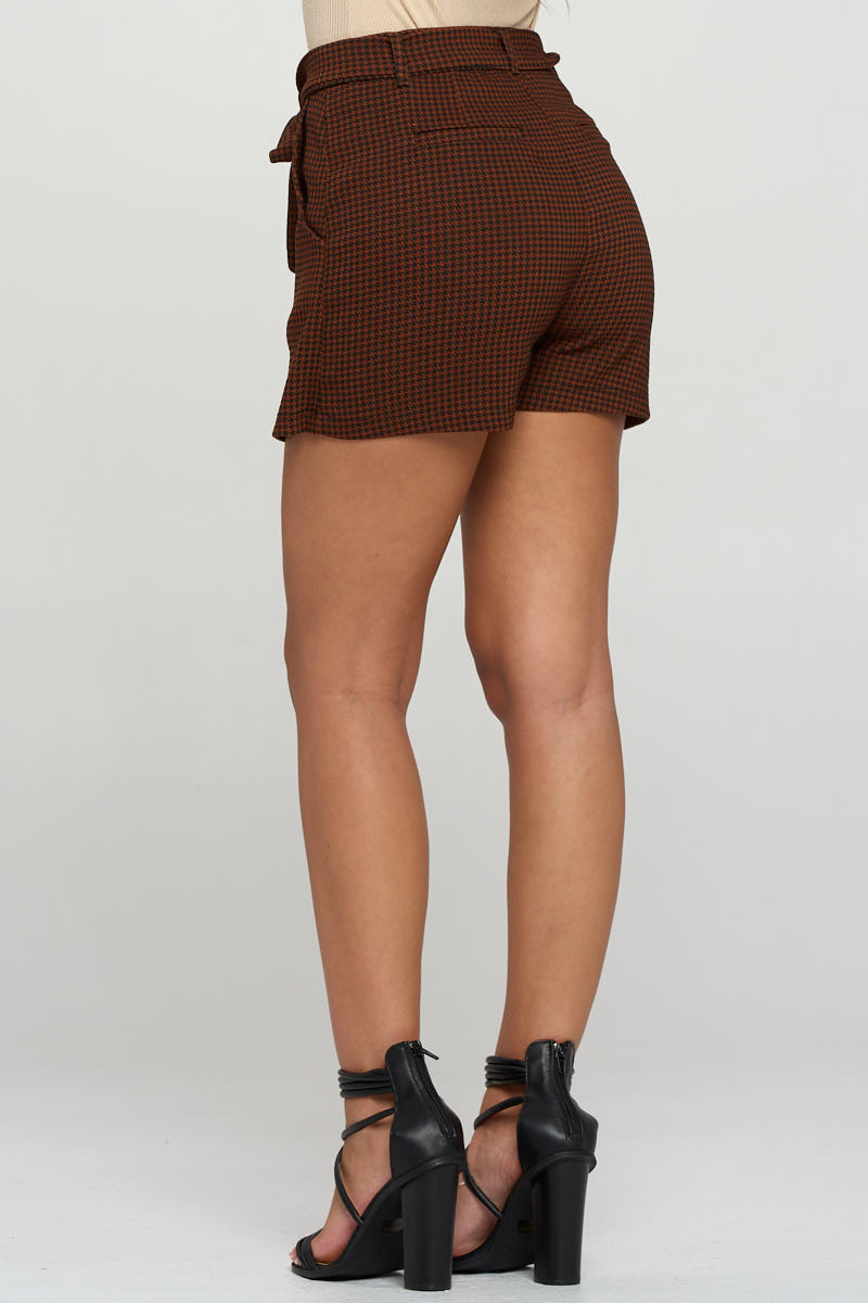 Zip-up Plaid Pocketed Skort