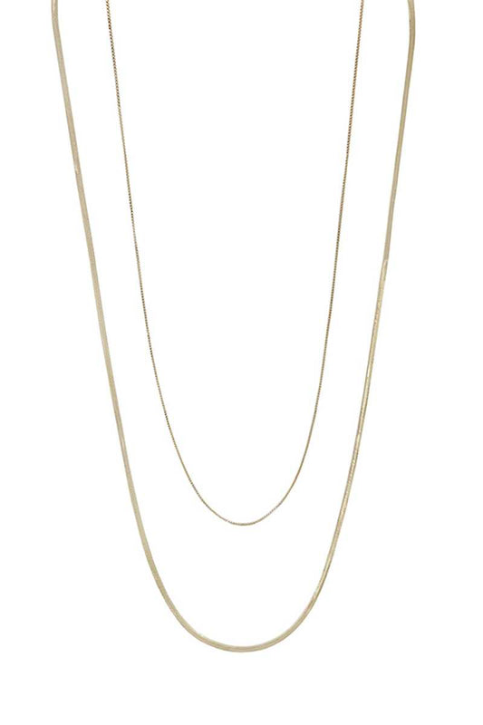 Metal 2 Layered Chain Necklace