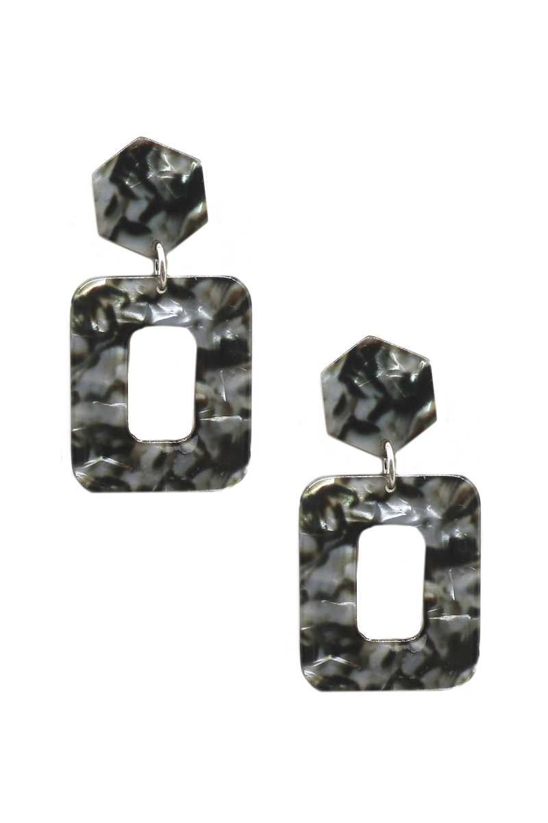 Acetate Rectangle Dangle Earring.