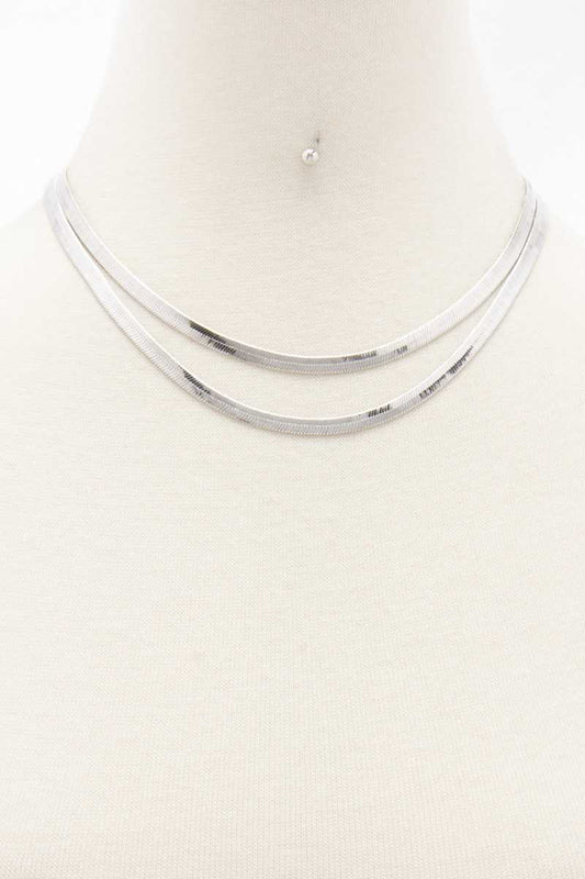 Fashion Metal Brass Double Layer Necklace With Earring Set
