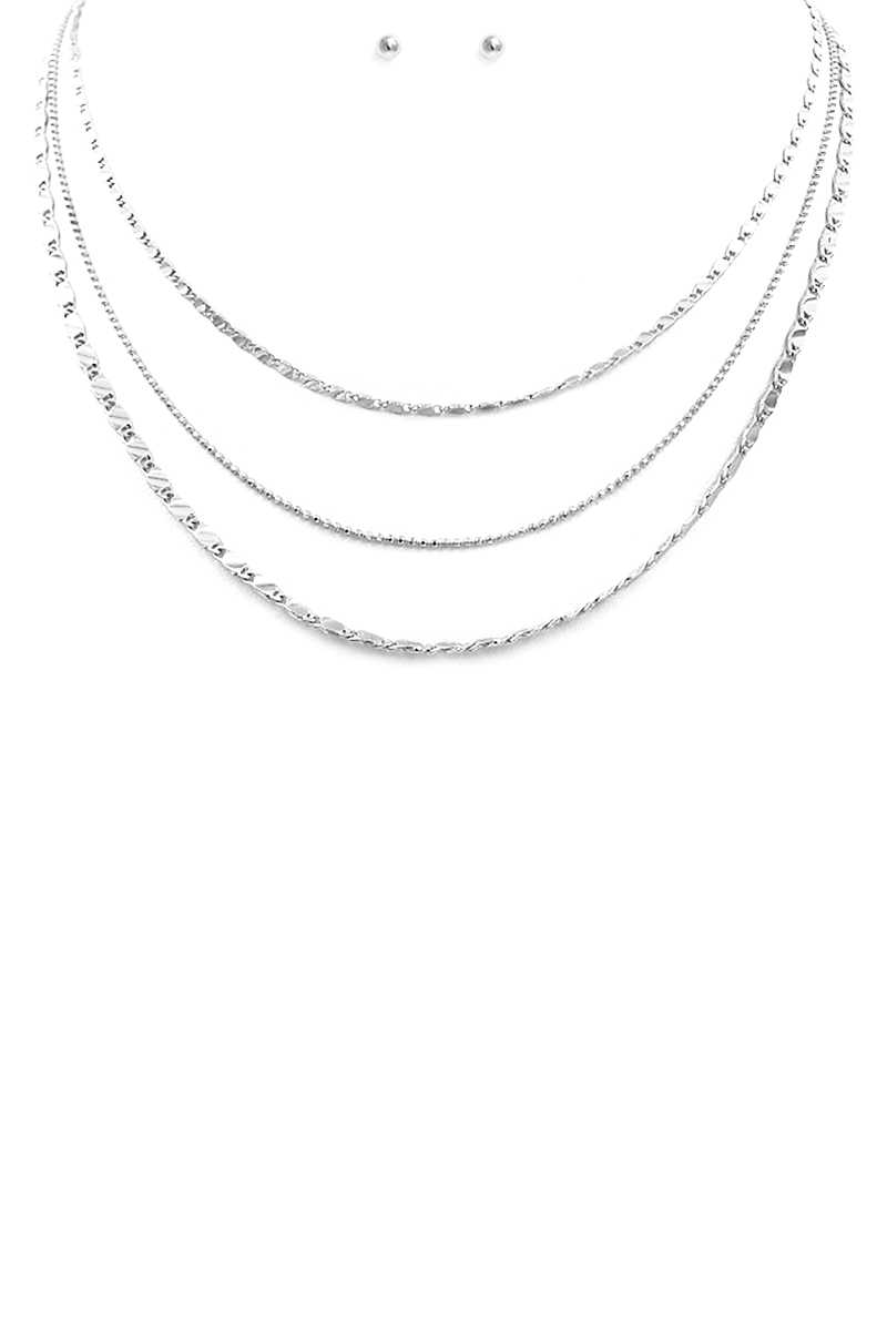Fashion Metal Chain Link Necklace And Earring Set