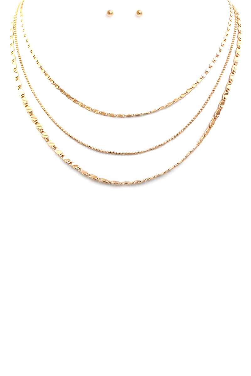 Fashion Metal Chain Link Necklace And Earring Set