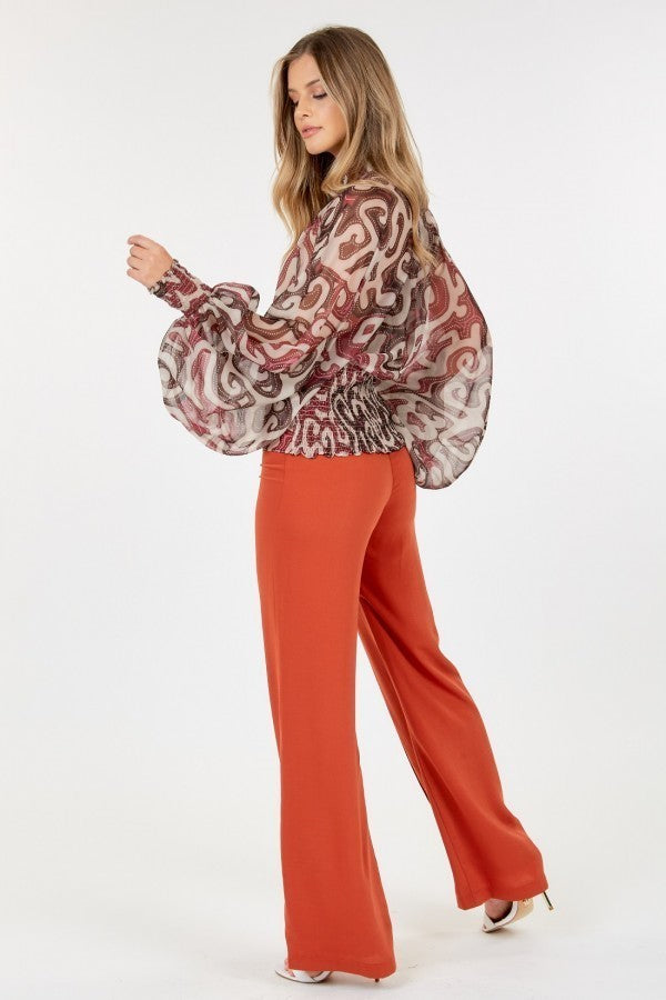 Seamed Wide Leg Palazzo Pants