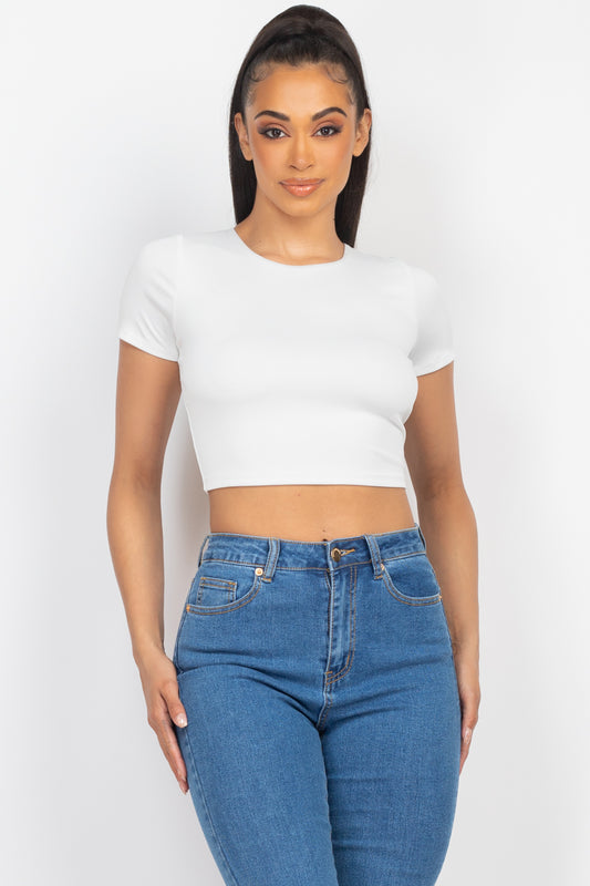 Basic Crossed-back Crop Top