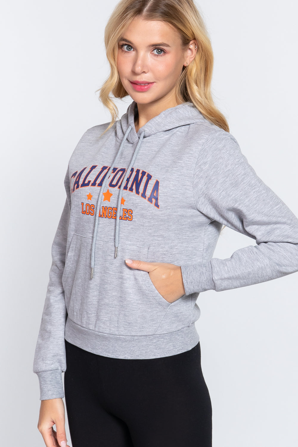 Screen Print French Terry Hoodie Top