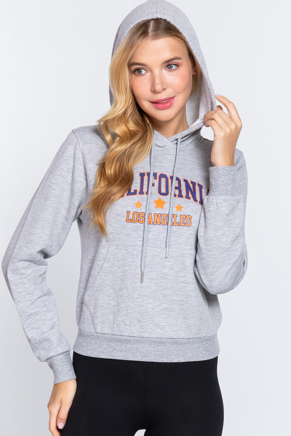 Screen Print French Terry Hoodie Top
