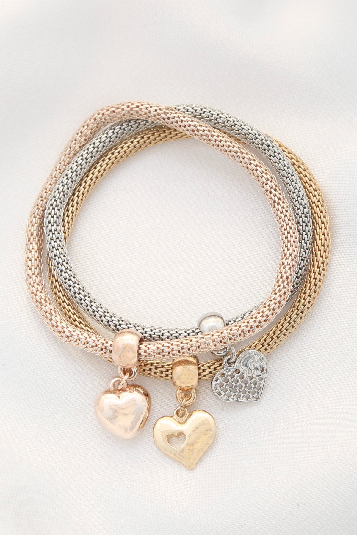 Heart Charm Bracelet Set